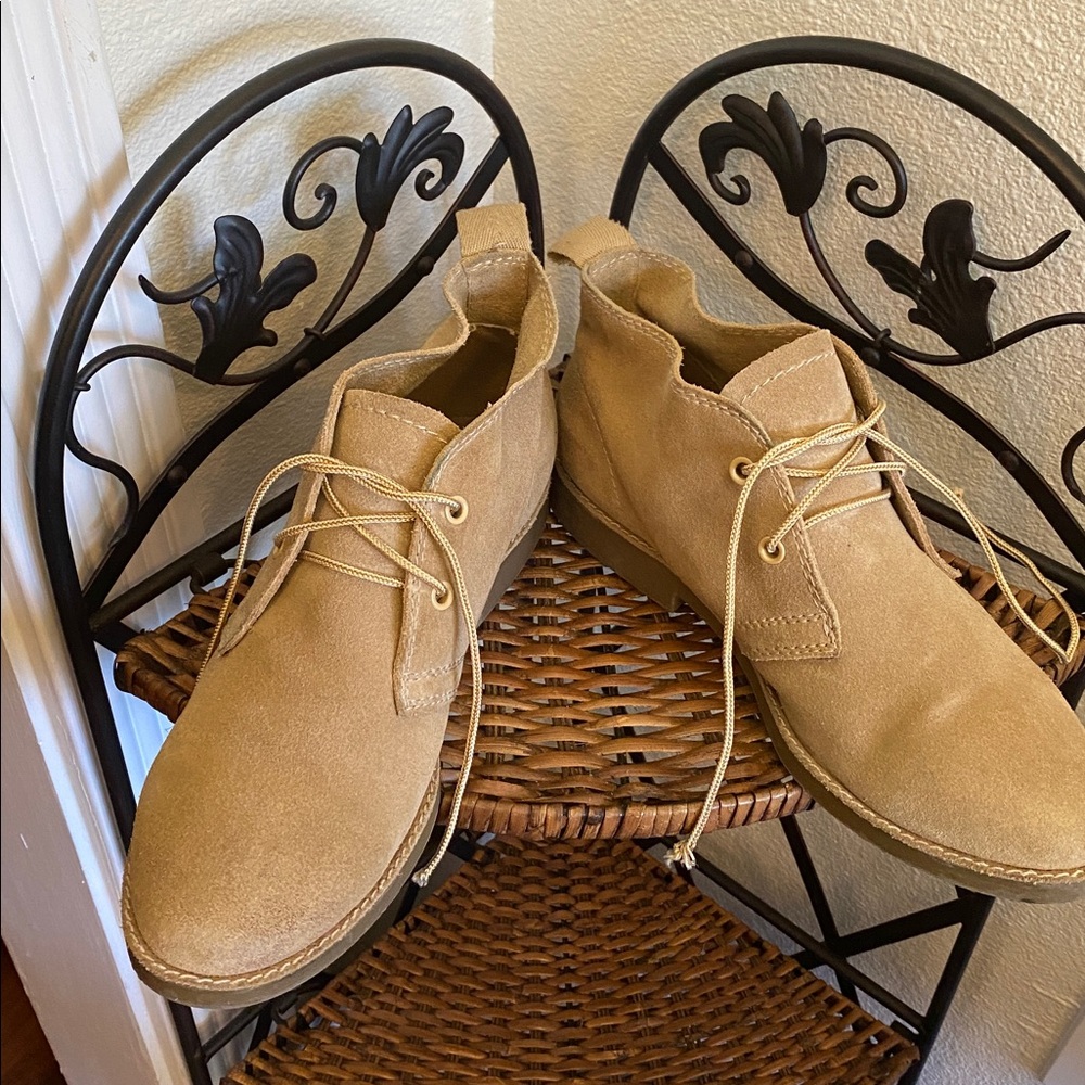 Tan Suede Ladies Desert Boots